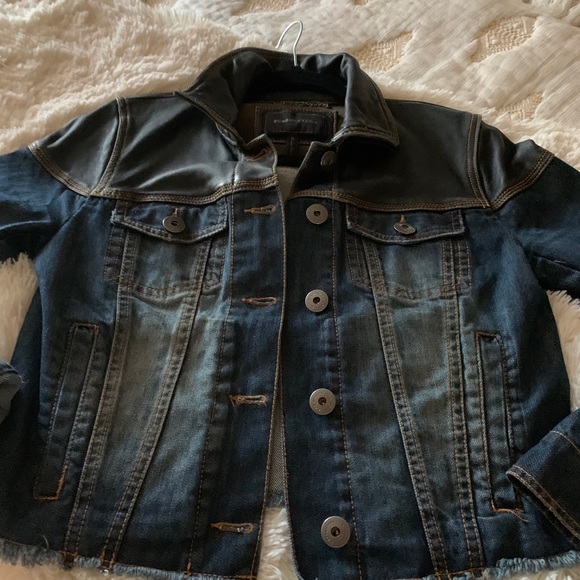 Bcbg denim and leather jacket - Picture 1 of 8